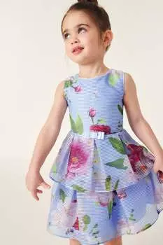 Полосатое платье с цветочным принтом Baker By Ted Baker, синий