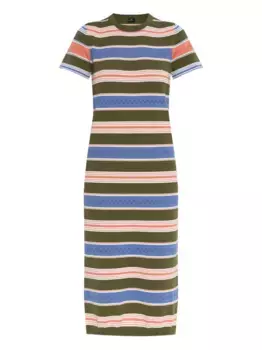 Полосатое платье с короткими рукавами PS Paul Smith, зеленый