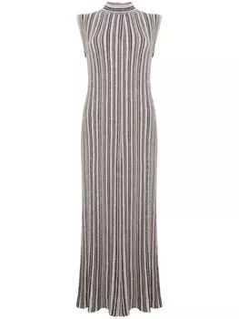 Полосатое платье с пайетками D.Exterior, нейтральный цвет