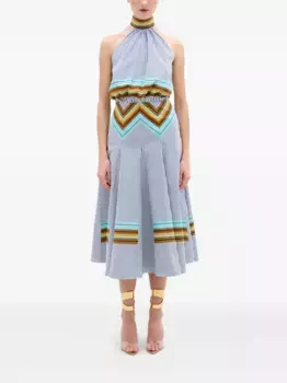 Полосатое платье с вырезом халтер Silvia Tcherassi, синий