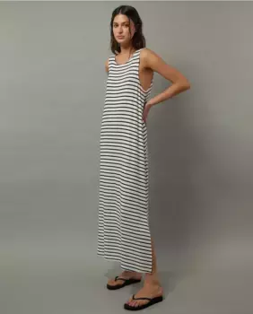 Полосатое платье в рубчик Sfera, черный