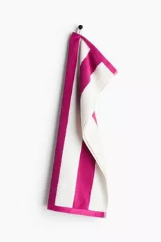 Полосатое полотенце H&M, 50x70 см, розовый