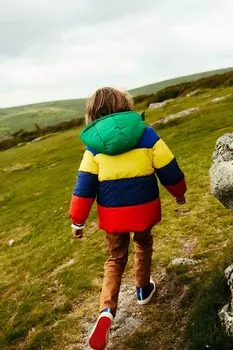 Полосатое стеганое пальто 2 в 1 Boden, синий