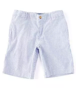 Полосатые эластичные шорты из жатого хлопка для мальчиков Polo Ralph Lauren Big Boys 8–20, синий