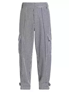 Полосатые армейские прямые джинсы Kenzo, цвет rinse blue denim