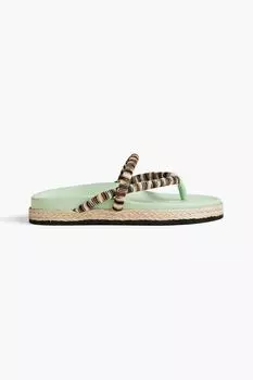 Полосатые эспадрильи, связанные крючком и кожей MISSONI, мятный