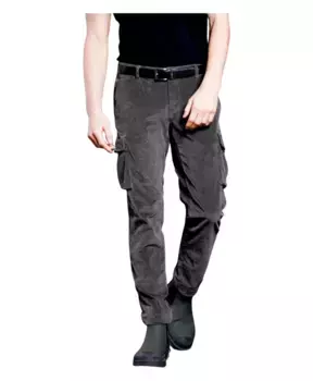 Полосатые бархатные брюки карго, модель Чили Mason'S, черный