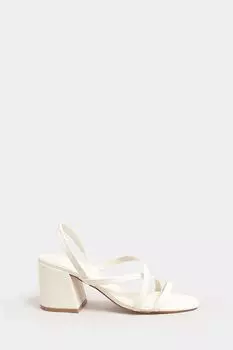 Полосатые босоножки на блочном каблуке Long Tall Sally, белый