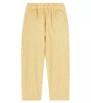 Полосатые брюки из хлопкового твила Il Gufo, коричневый