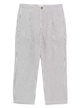 Полосатые брюки из сирсакера Il Gufo, зеленый