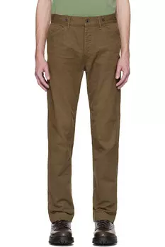 Полосатые брюки из твила Rrl, коричневый