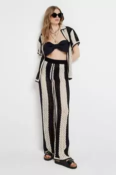 Полосатые брюки крючком River Island, черный
