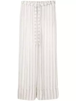 Полосатые брюки палаццо с завязками Amir Slama, белый