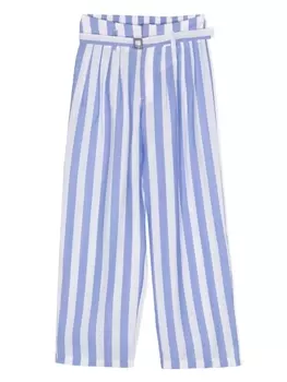 Полосатые брюки прямого кроя Miss Grant Kids, синий