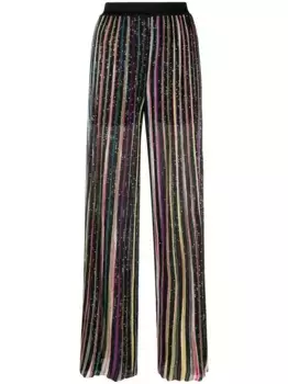 Полосатые брюки, украшенные пайетками Missoni, черный