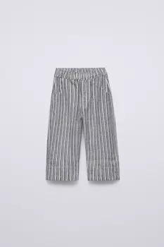 Полосатые брюки ZARA, цвет stripes