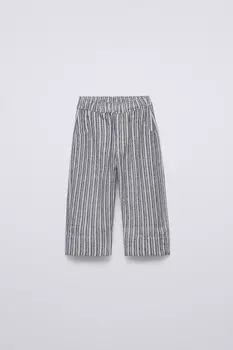 Полосатые брюки ZARA, цвет stripes