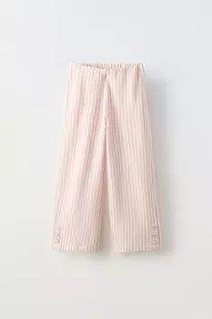 Полосатые брюки ZARA, розовый