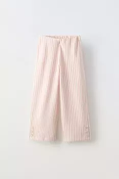 Полосатые брюки ZARA, розовый