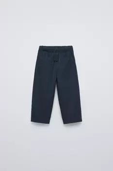 Полосатые брюки ZARA, темно-синий
