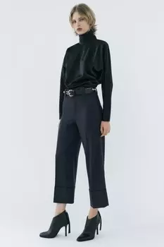 Полосатые брюки ZARA, темно-синий