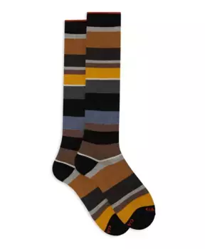 Полосатые длинные носки Gallo, мультиколор