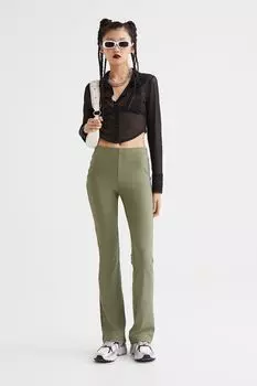Полосатые джазовые брюки H&amp;M, хаки зеленый