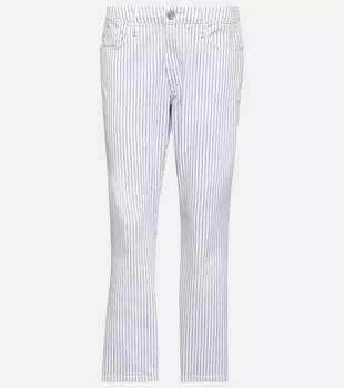 Полосатые джинсы Le Crop Mini со средней посадкой FRAME, белый