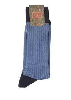 Полосатые фактурные мужские носки Etro, синий