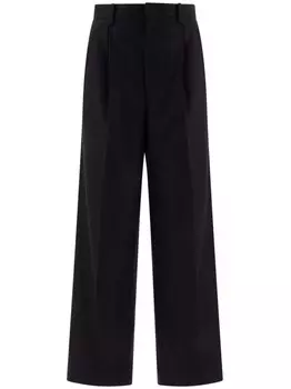 Полосатые фланелевые брюки Auralee, синий