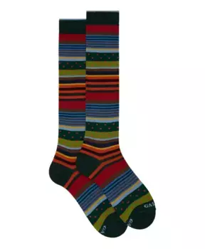Полосатые хлопковые носки в горошек Gallo, мультиколор