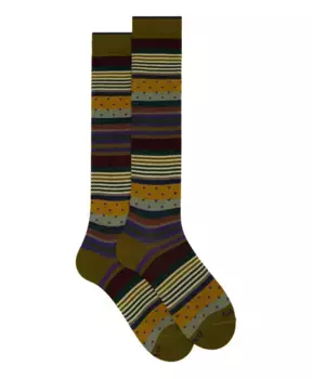 Полосатые хлопковые носки в горошек Gallo, мультиколор