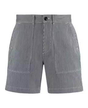 Полосатые хлопковые шорты бермуды Woolrich, мультиколор