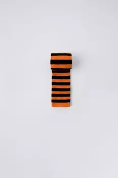 Полосатые колготки ZARA, оранжевый