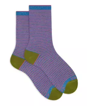 Полосатые короткие хлопковые носки Gallo, мультиколор