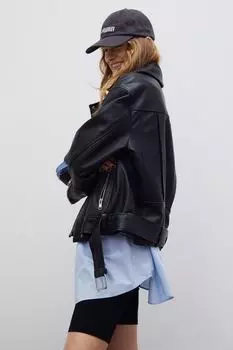 Полосатые короткие леггинсы H&amp;M, черный