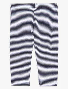 Полосатые леггинсы из хлопка (0–3 года) Marks & Spencer