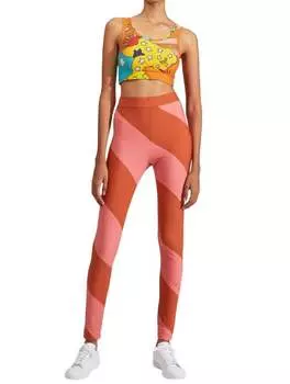 Полосатые леггинсы розово-коричневого цвета LA DOUBLE J