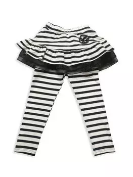 Полосатые леггинсы с юбкой для маленькой девочки Joe-Ella, белый
