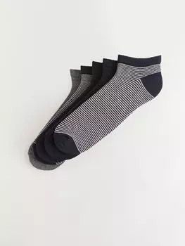 Полосатые мужские носки-пинетки (5 шт.) LCW ACCESSORIES, окрашенная пряжа смешанного цвета