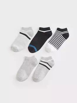 Полосатые носки для мальчиков (5 шт.) LCW Kids, окрашенная пряжа смешанного цвета