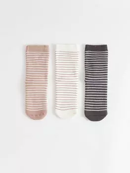 Полосатые носки для маленьких мальчиков, 3 предмета LCW baby, темно-бежевый