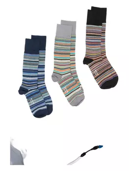 Полосатые носки Paul Smith Signature (упаковка из трех штук), черный