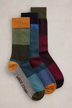 Полосатые носки по щиколотку, 3 пары White Stuff, синий