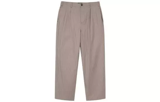 Полосатые объемные брюки со складками Stussy, Light Umber