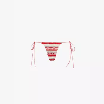 Полосатые плавки бикини ажурной вязки Jaded London, красный