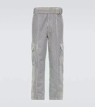 Полосатые прямые джинсы карго Kenzo, черный