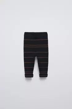 Полосатые ребрешковые леггинсы ZARA, синий