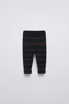 Полосатые ребрешковые леггинсы ZARA, синий