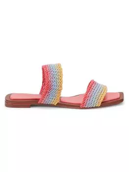 Полосатые сандалии на плоской подошве Georgia Alexandre Birman, розовый